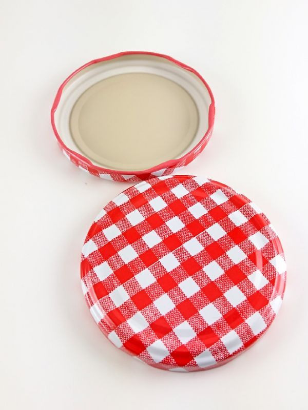 Jam Jar Lid 082 Red Gingham Jam Jar Lids Love Jars